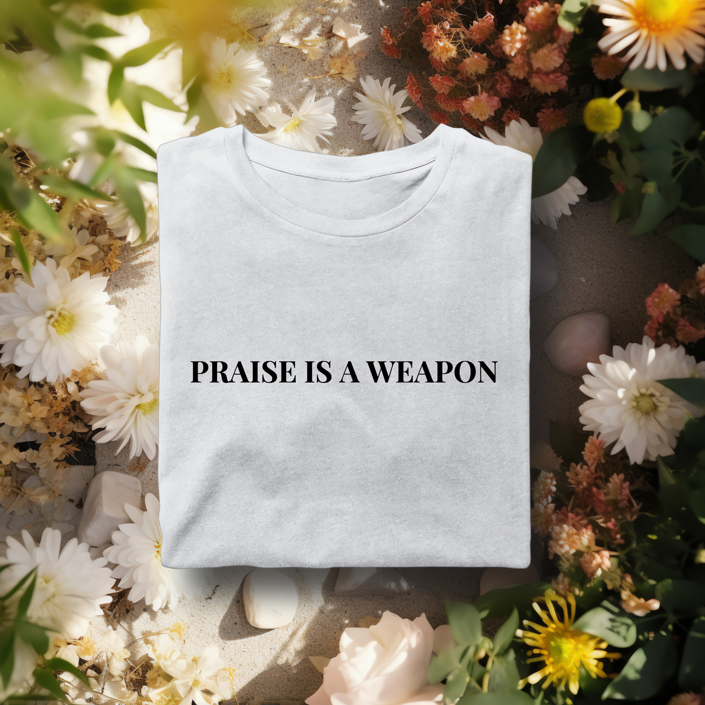 "Praise Is A Weapon" Short Sleeve Christian tee