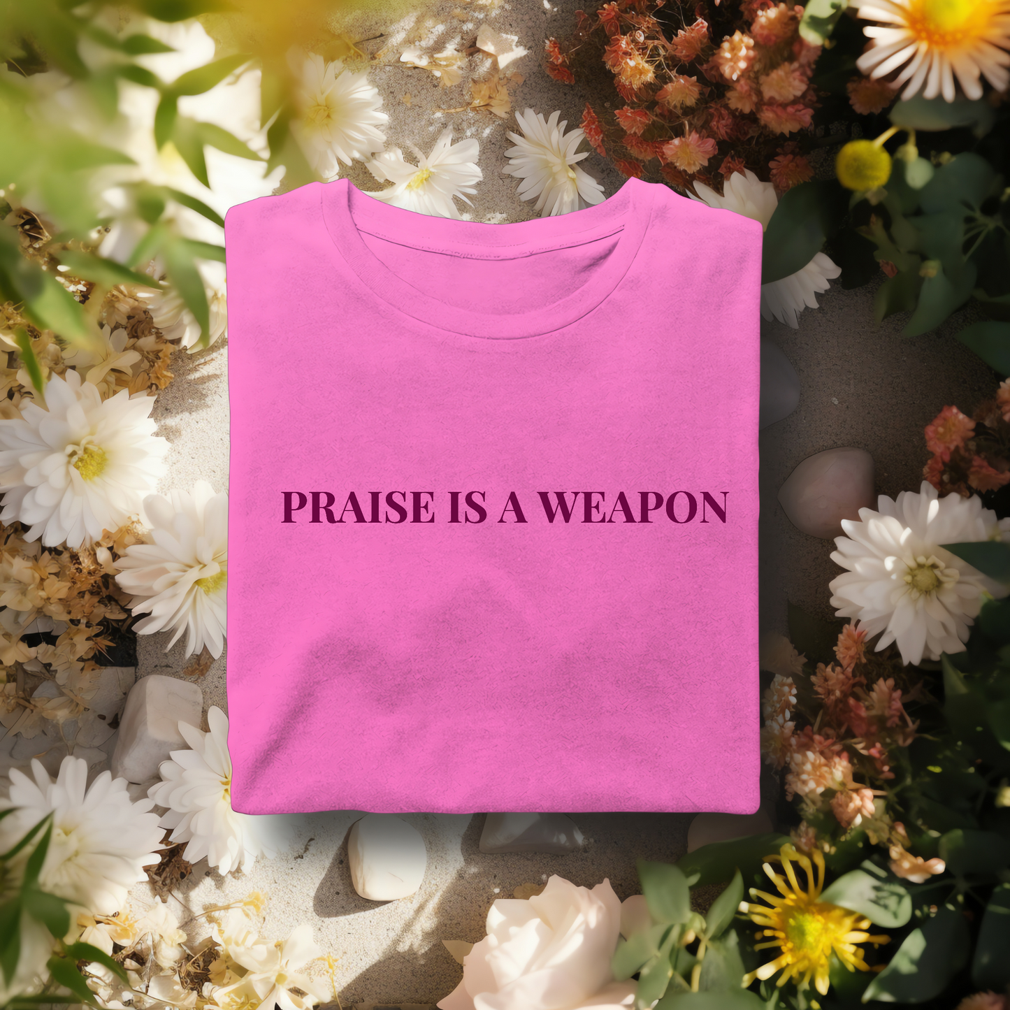 "Praise Is A Weapon" Short Sleeve Christian tee