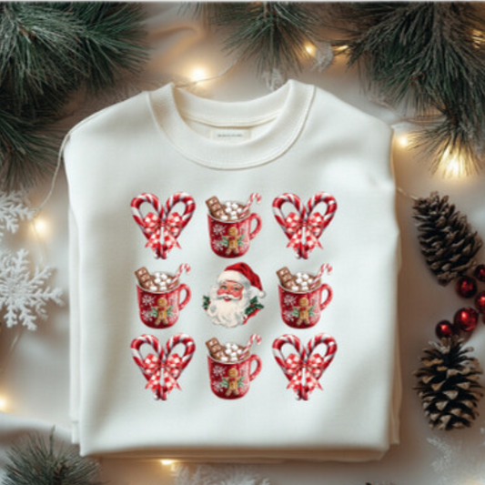 Christmas Candy Bow Sweatshirt